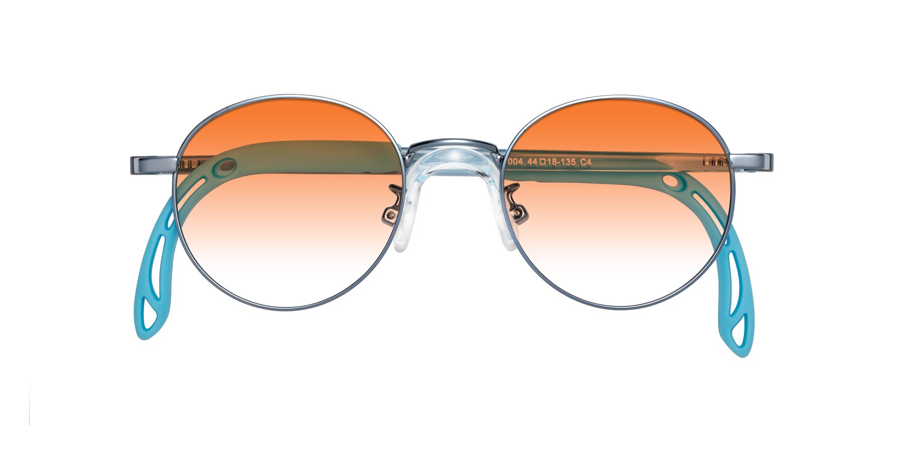 Folded Front of Macaulay in Pilot Blue with Orange Gradient Lenses