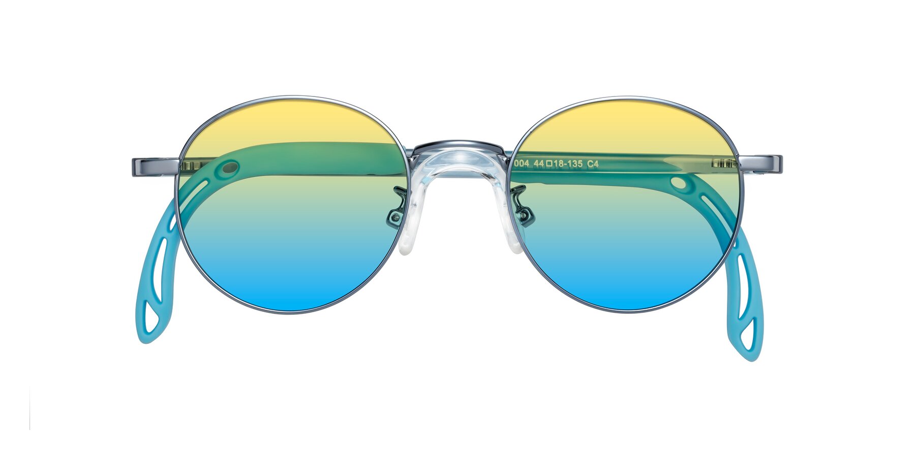 Folded Front of Macaulay in Pilot Blue with Yellow / Blue Gradient Lenses