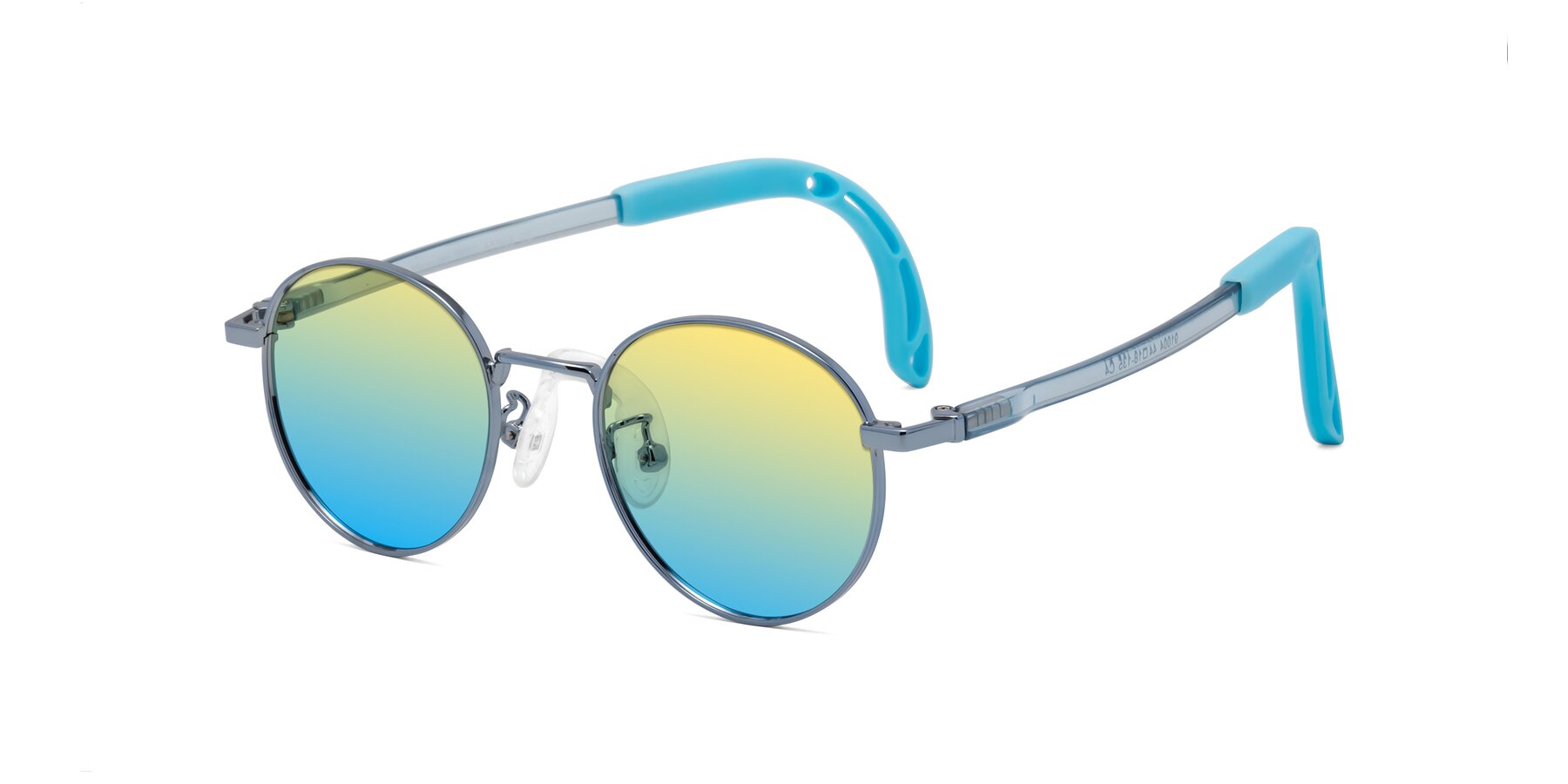 Angle of Macaulay in Pilot Blue with Yellow / Blue Gradient Lenses