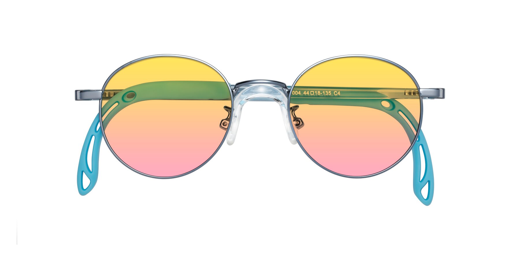 Folded Front of Macaulay in Pilot Blue with Yellow / Pink Gradient Lenses