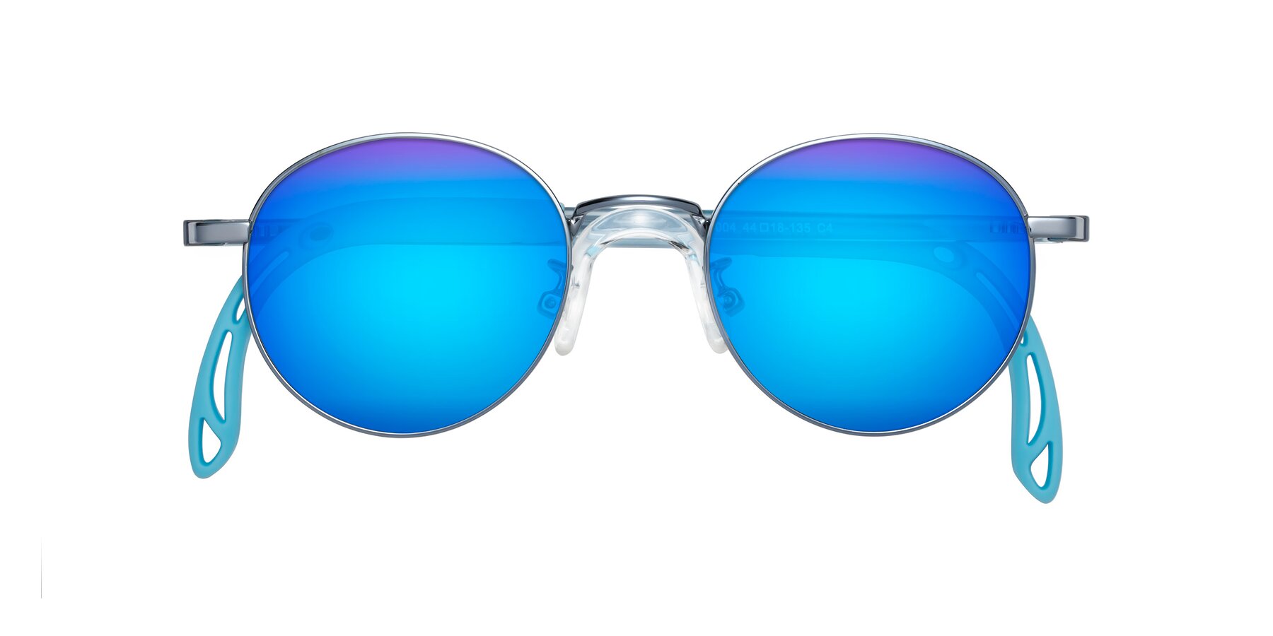 Folded Front of Macaulay in Pilot Blue with Blue Mirrored Lenses