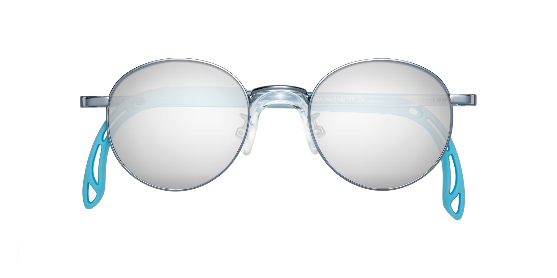 Folded Front of Macaulay in Pilot Blue with Silver Mirrored Lenses