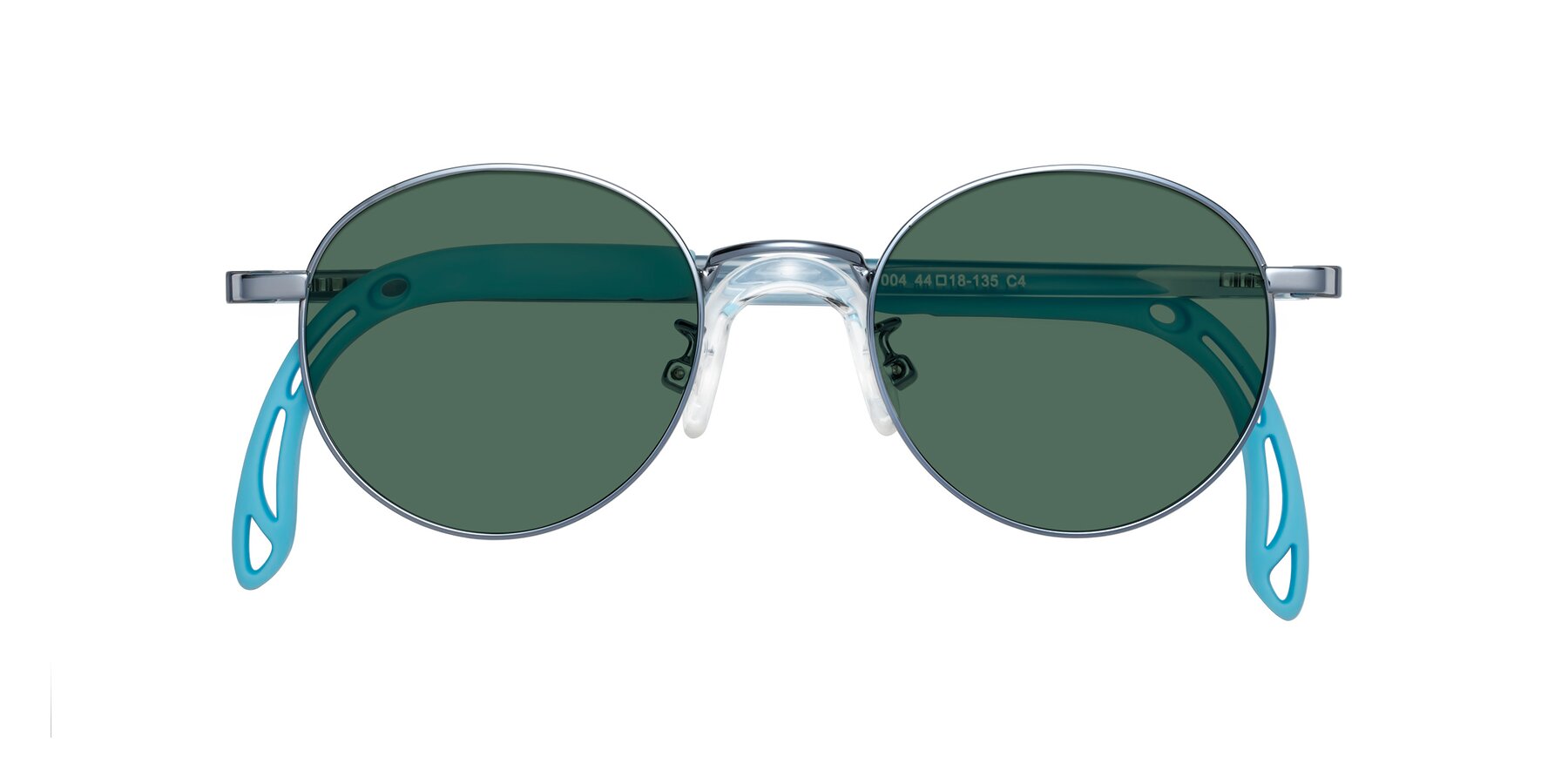 Folded Front of Macaulay in Pilot Blue with Green Polarized Lenses