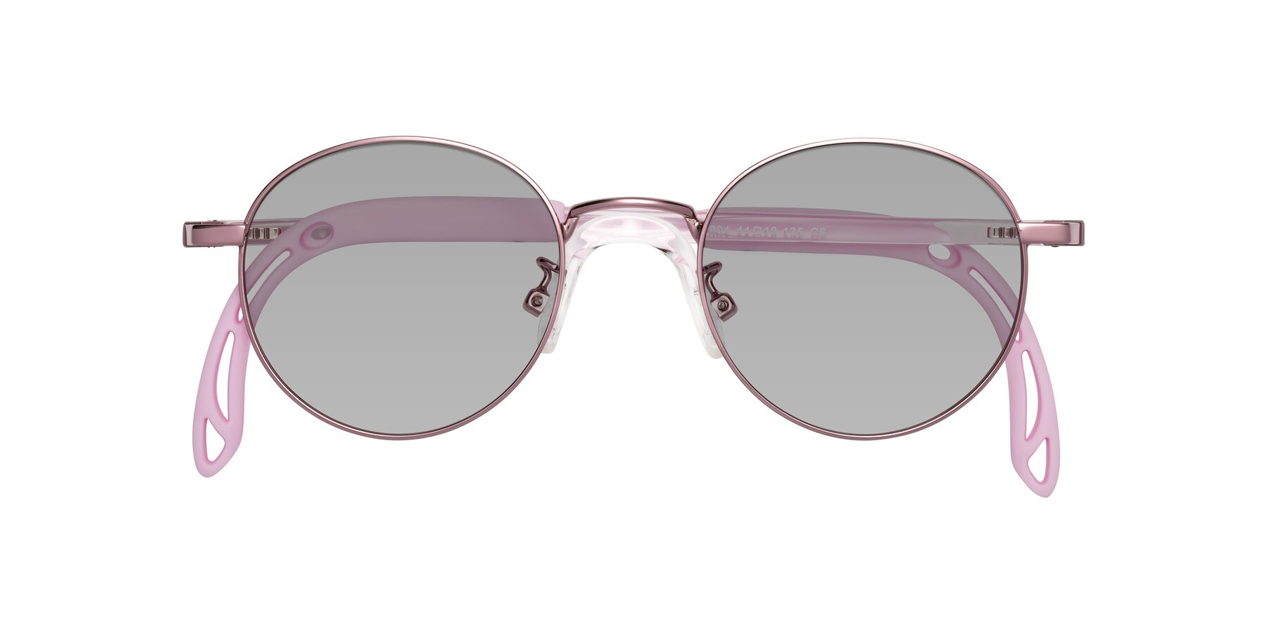 Folded Front of Macaulay in Artist Pink with Light Gray Tinted Lenses