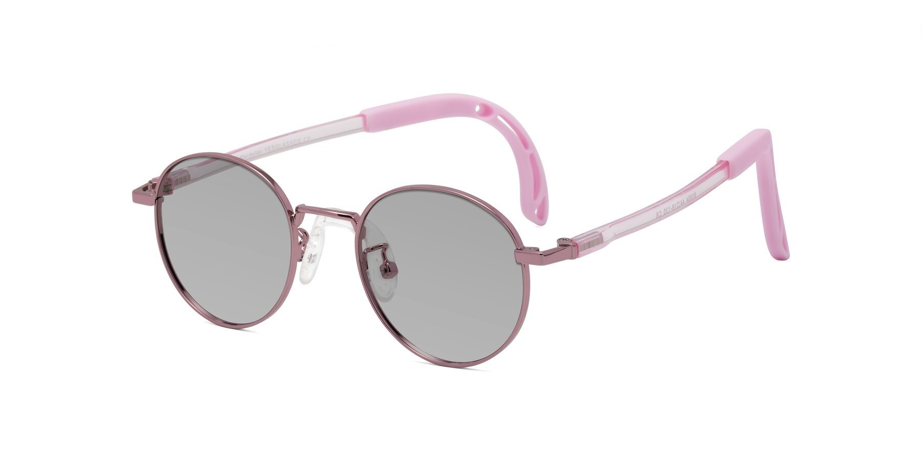 Angle of Macaulay in Artist Pink with Light Gray Tinted Lenses