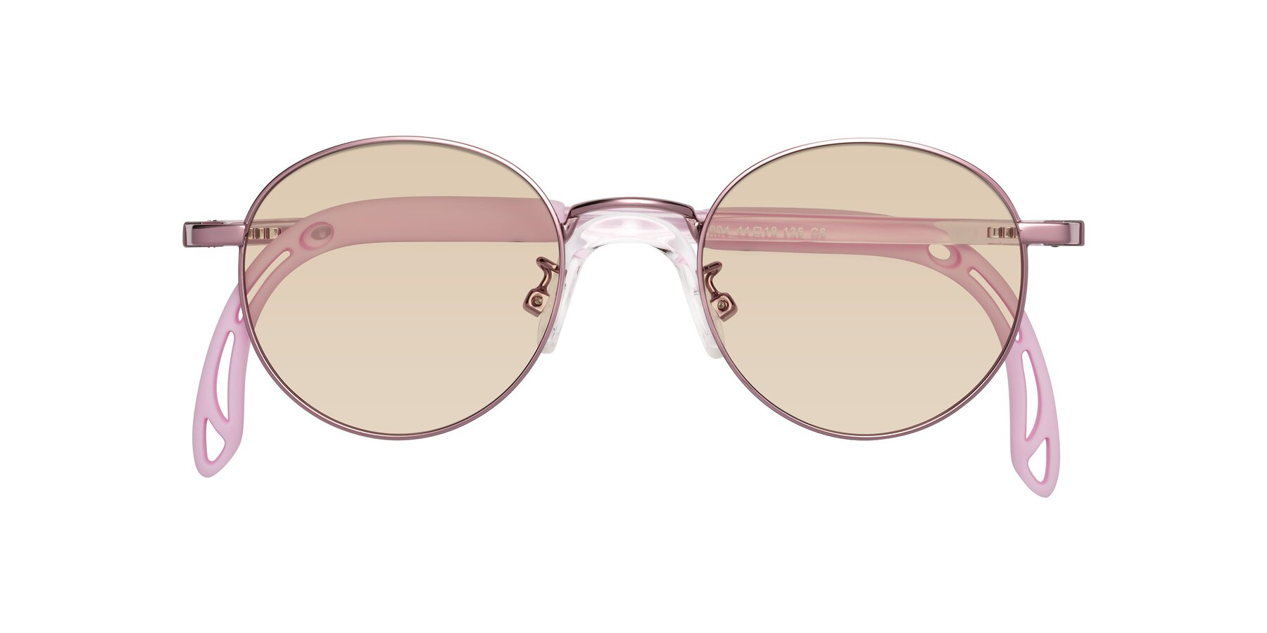 Folded Front of Macaulay in Artist Pink with Light Brown Tinted Lenses