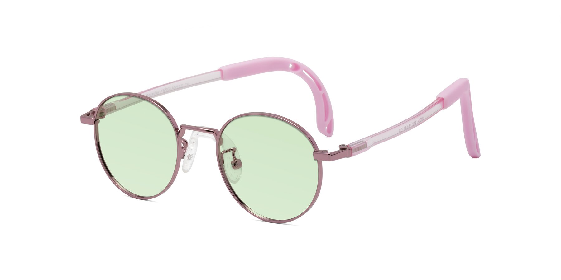 Angle of Macaulay in Artist Pink with Light Green Tinted Lenses