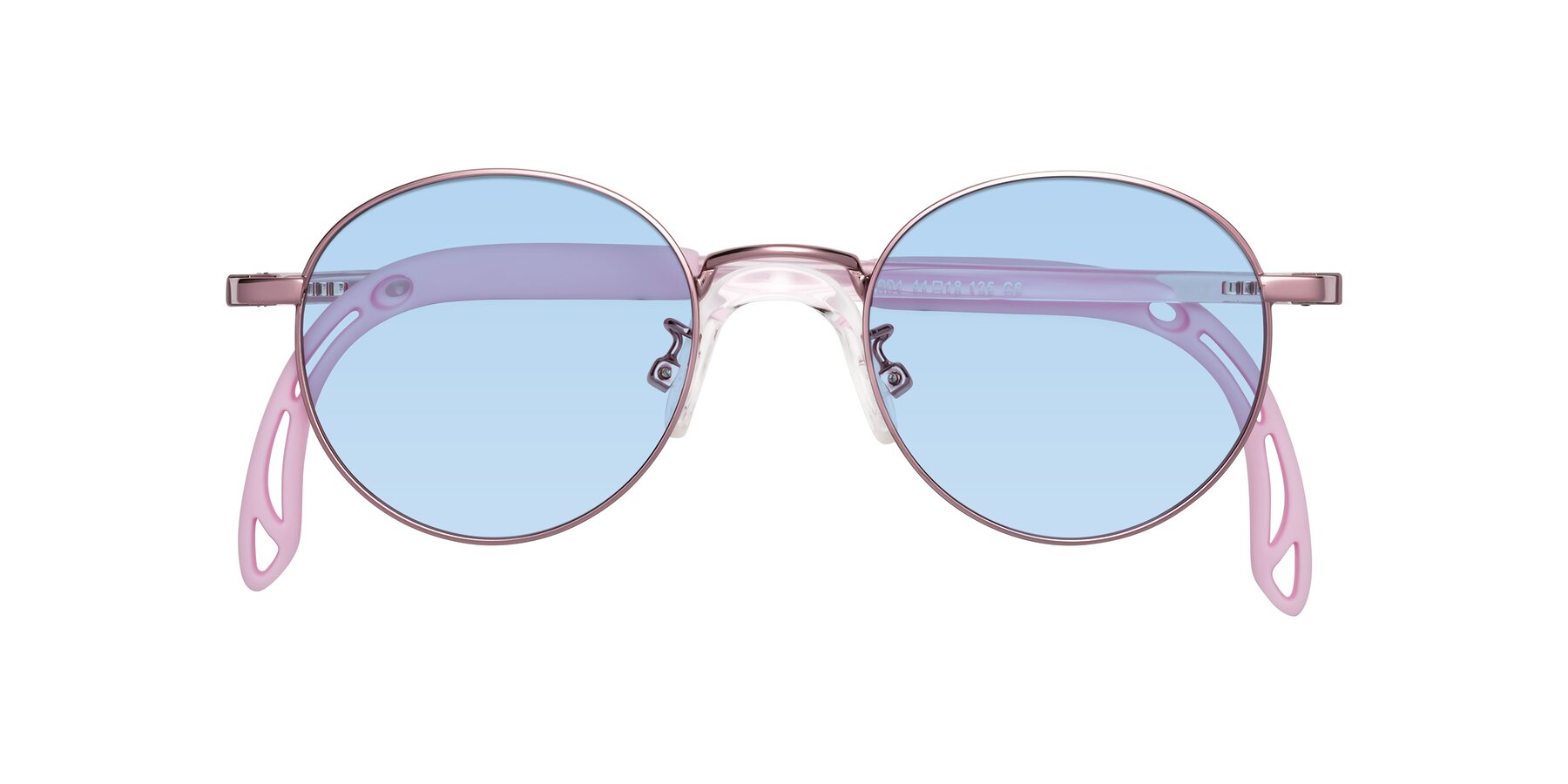 Folded Front of Macaulay in Artist Pink with Light Blue Tinted Lenses