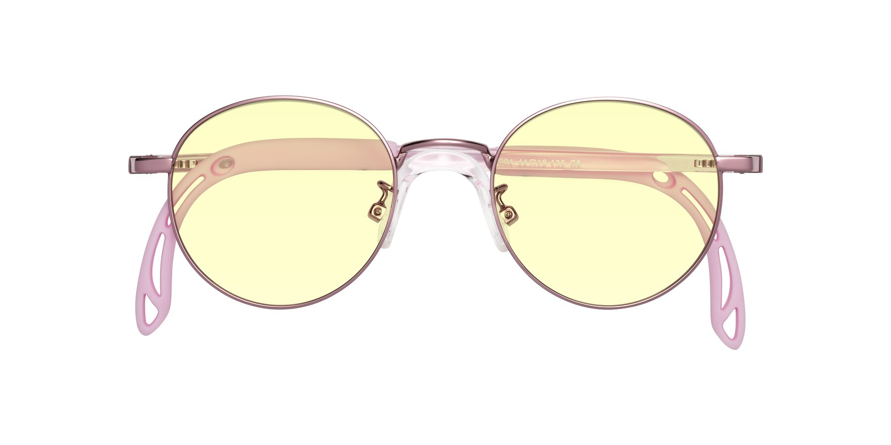 Folded Front of Macaulay in Artist Pink with Light Yellow Tinted Lenses