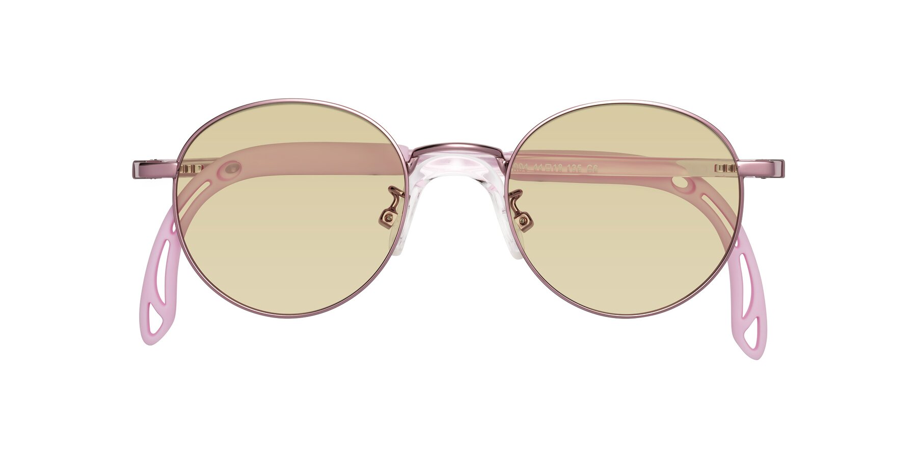 Folded Front of Macaulay in Artist Pink with Light Champagne Tinted Lenses