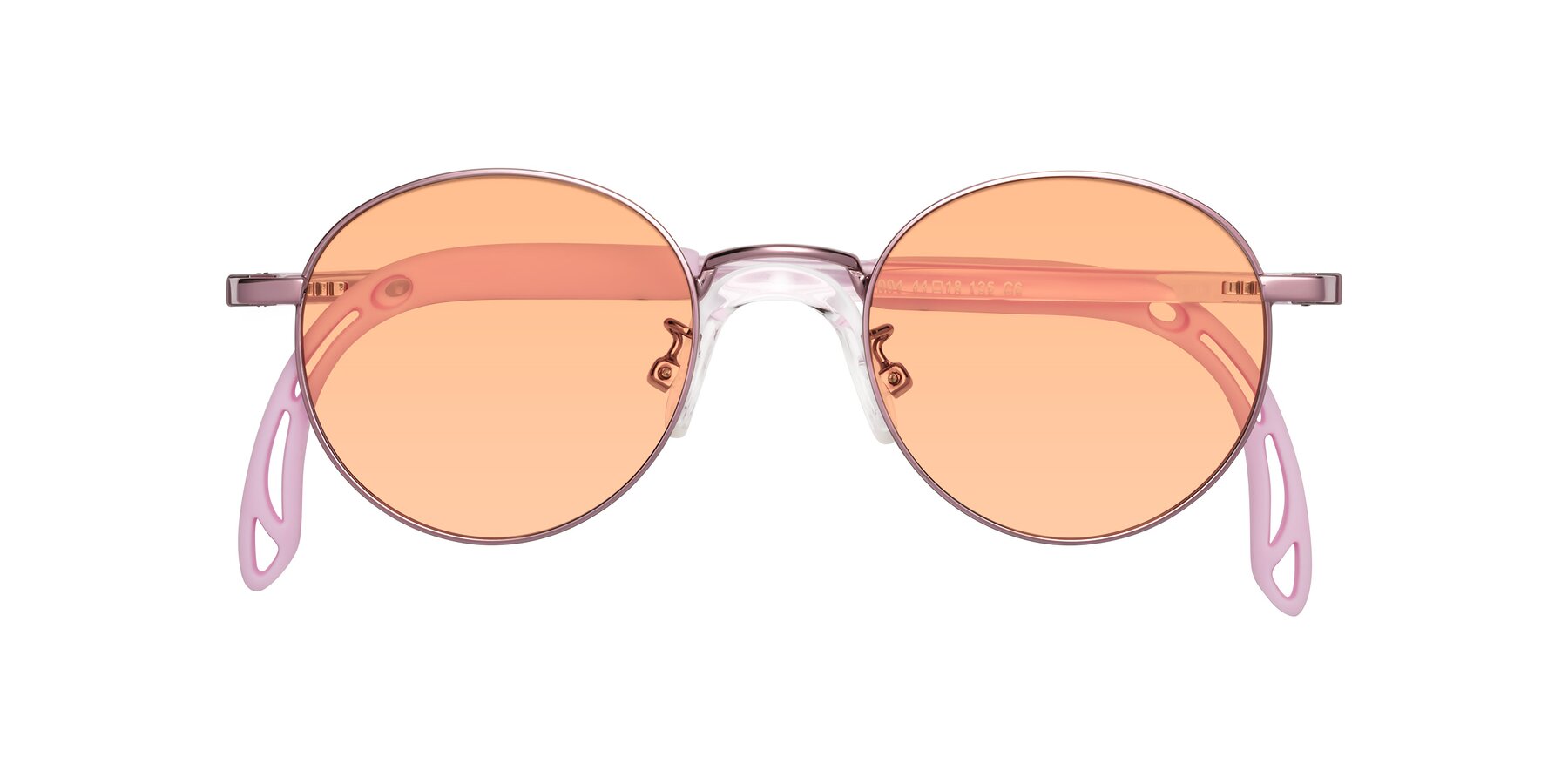 Folded Front of Macaulay in Artist Pink with Light Orange Tinted Lenses