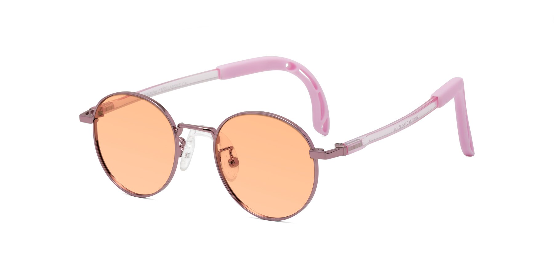 Angle of Macaulay in Artist Pink with Light Orange Tinted Lenses