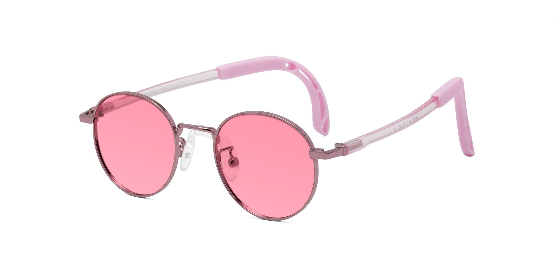 Angle of Macaulay in Artist Pink with Pink Tinted Lenses