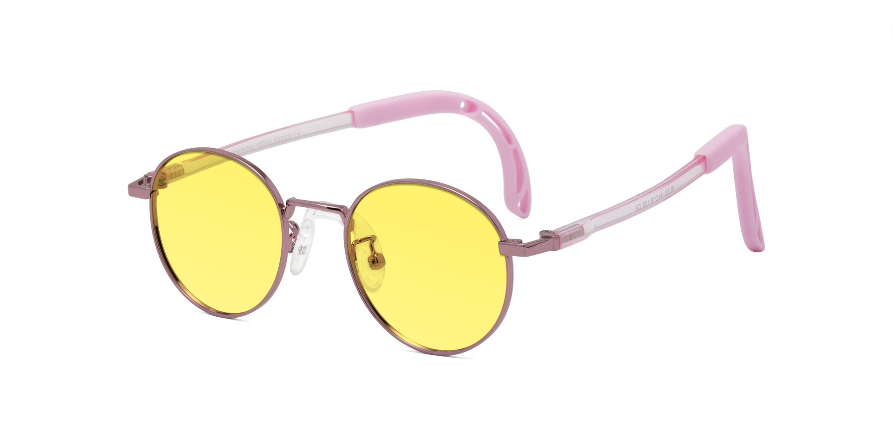 Angle of Macaulay in Artist Pink with Medium Yellow Tinted Lenses