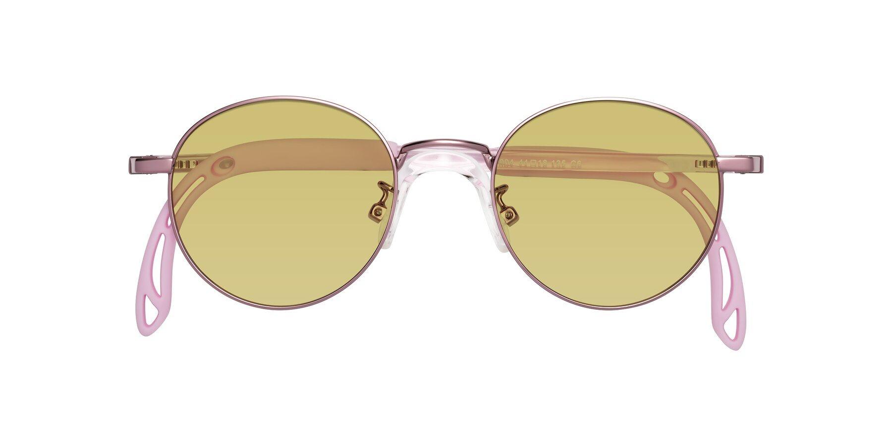 Folded Front of Macaulay in Artist Pink with Medium Champagne Tinted Lenses