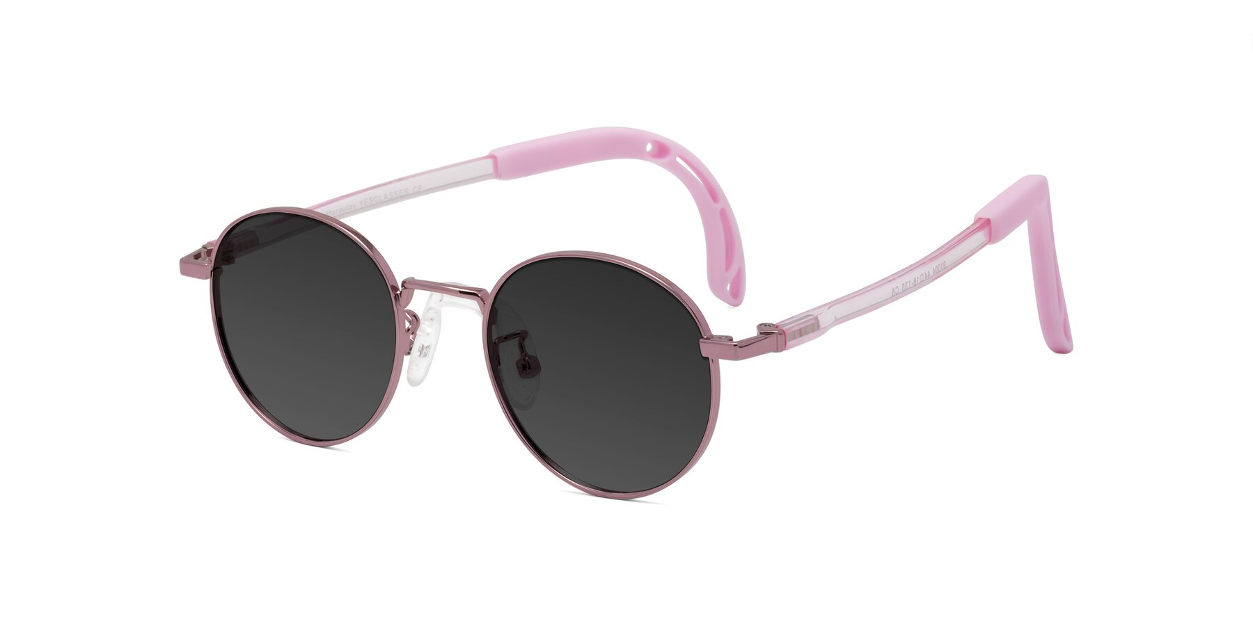 Angle of Macaulay in Artist Pink with Gray Tinted Lenses