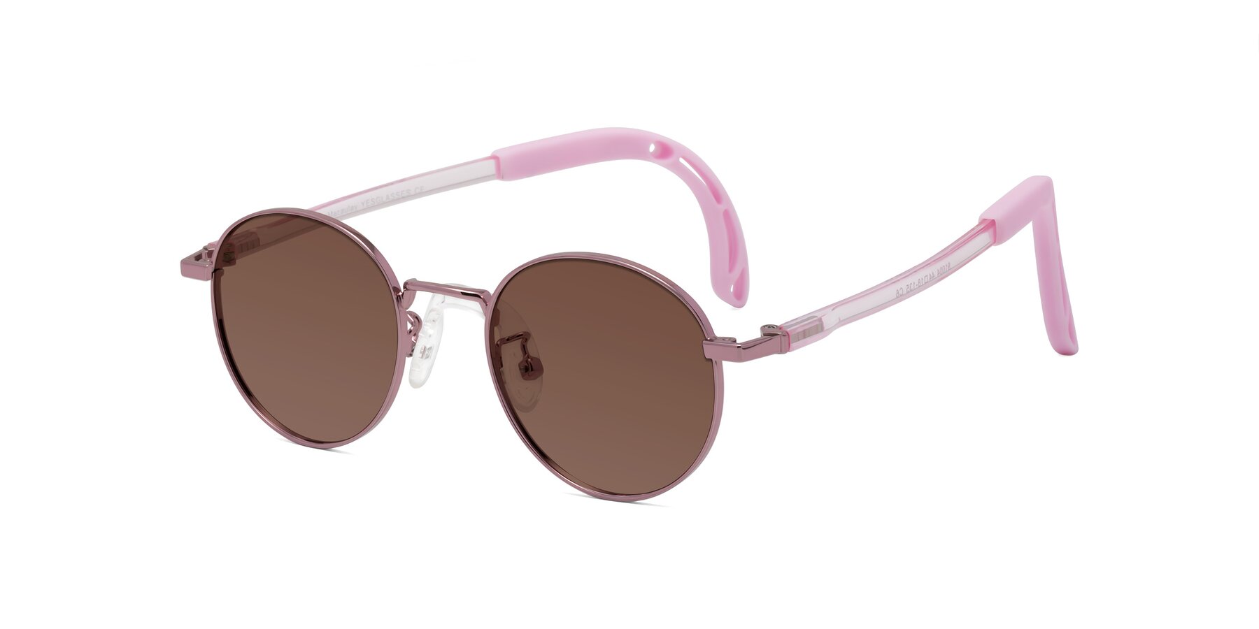 Angle of Macaulay in Artist Pink with Brown Tinted Lenses