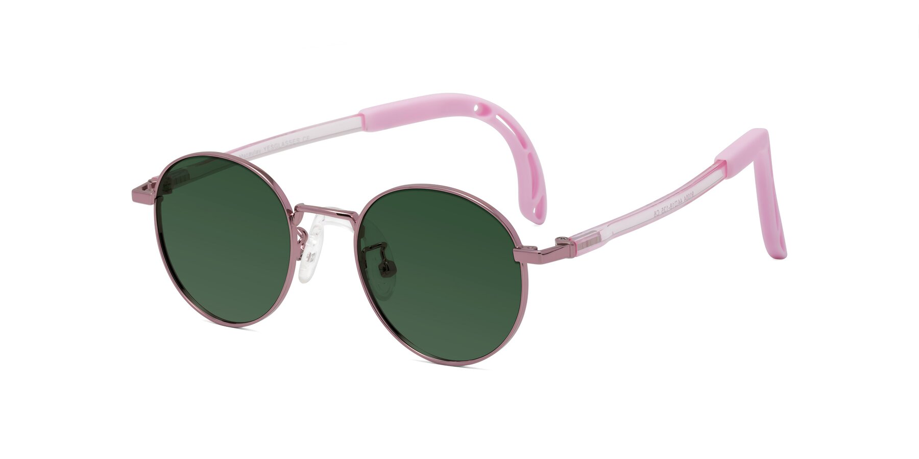 Angle of Macaulay in Artist Pink with Green Tinted Lenses