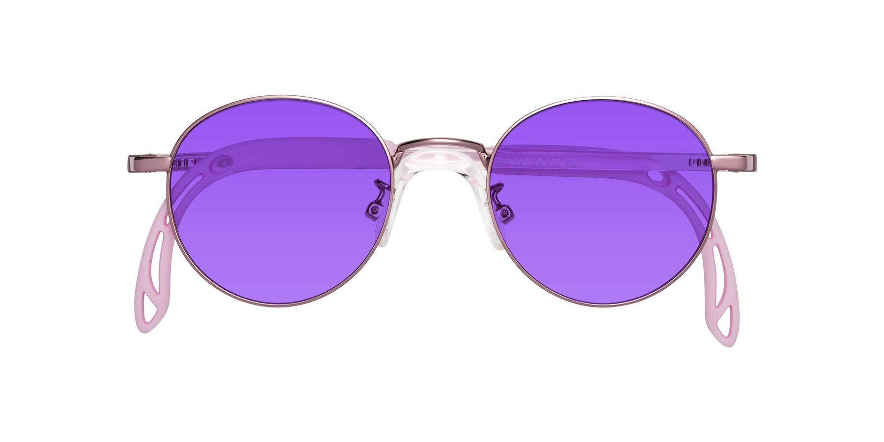 Folded Front of Macaulay in Artist Pink with Purple Tinted Lenses