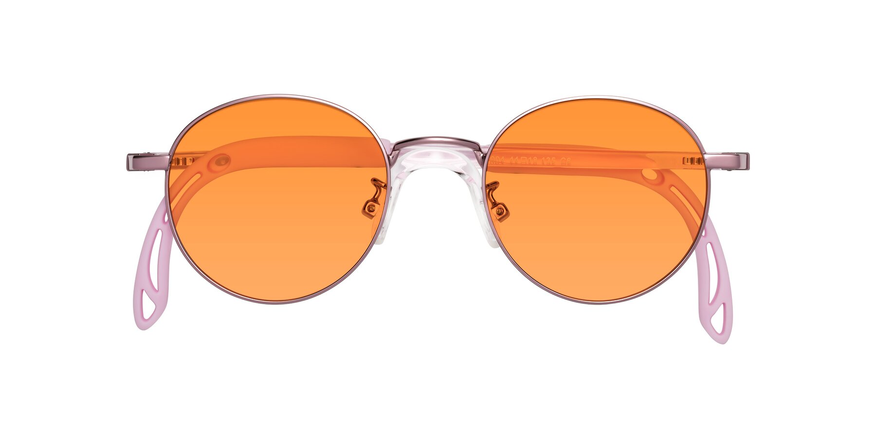 Folded Front of Macaulay in Artist Pink with Orange Tinted Lenses