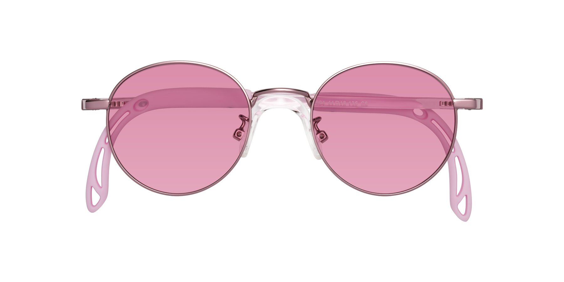 Folded Front of Macaulay in Artist Pink with Medium Wine Tinted Lenses