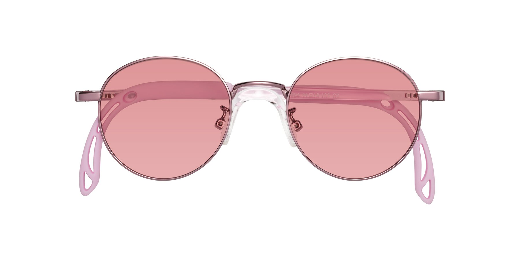 Folded Front of Macaulay in Artist Pink with Medium Garnet Tinted Lenses