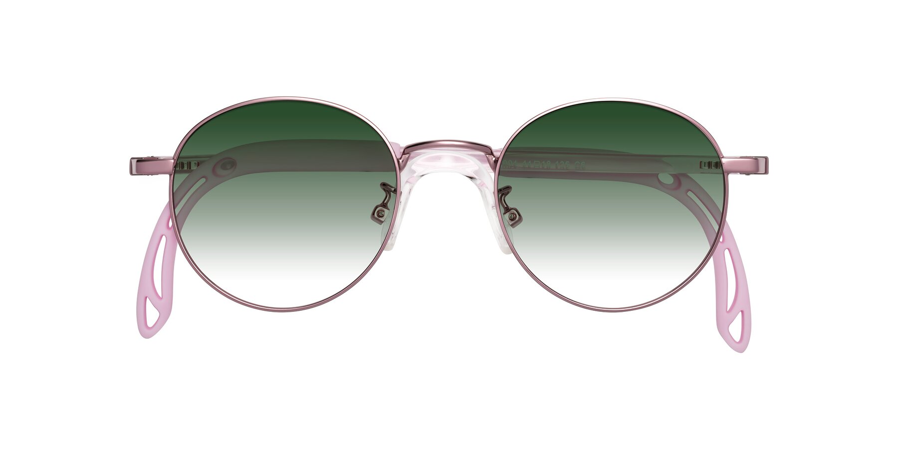 Folded Front of Macaulay in Artist Pink with Green Gradient Lenses