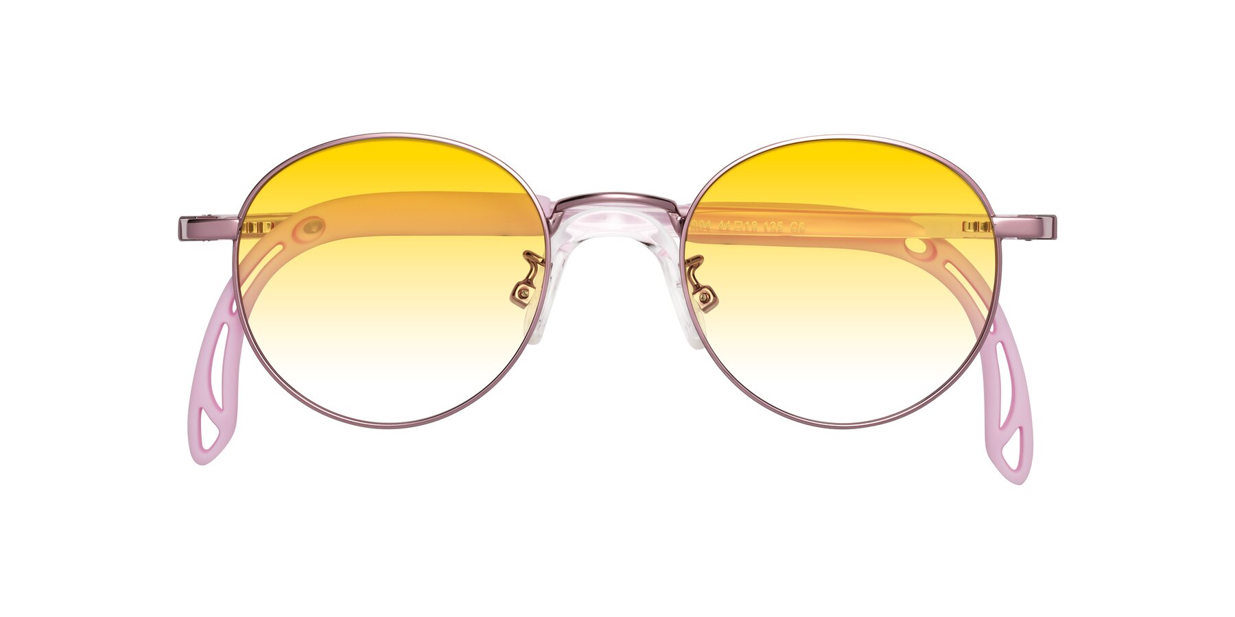 Folded Front of Macaulay in Artist Pink with Yellow Gradient Lenses