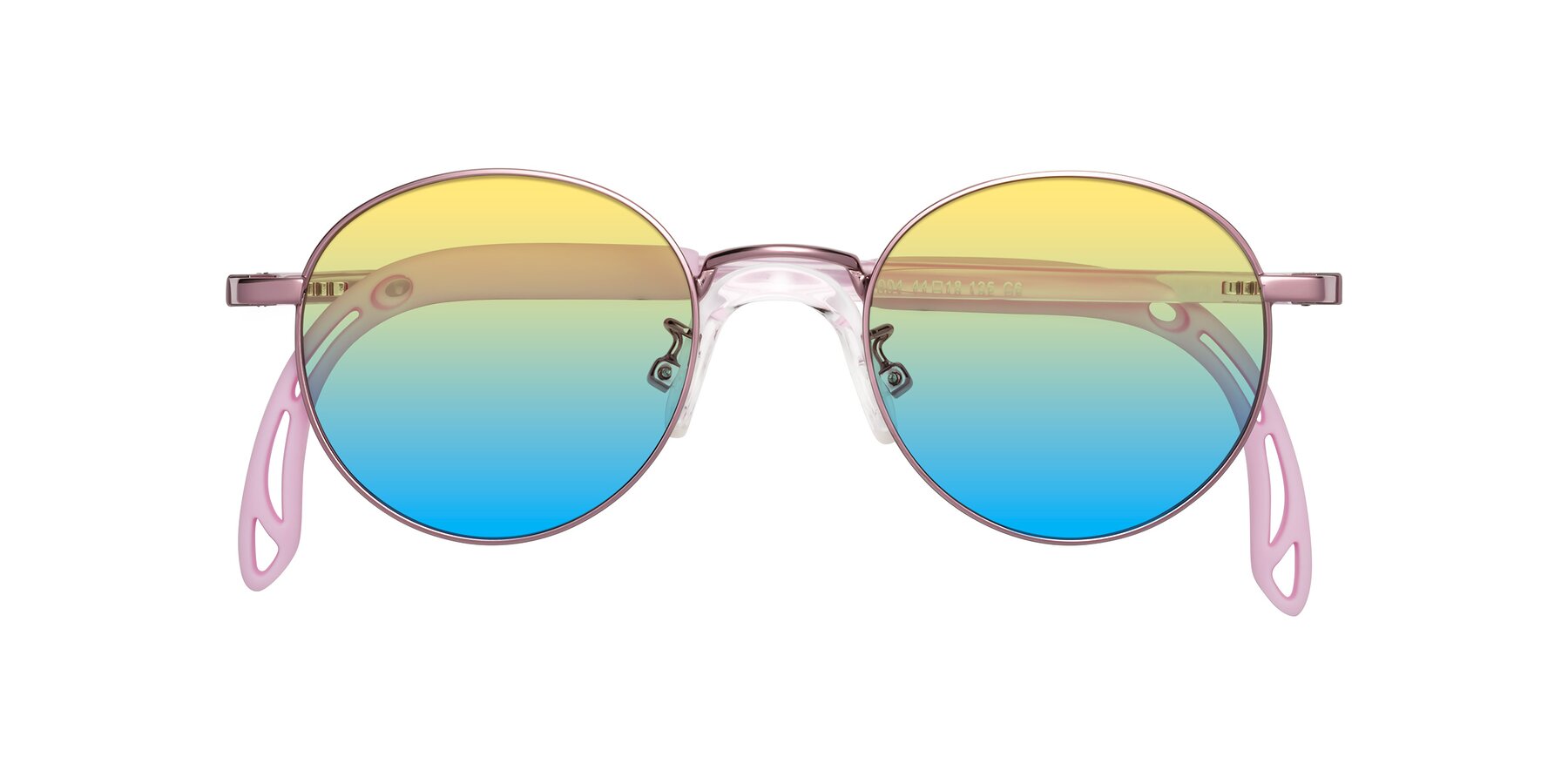 Folded Front of Macaulay in Artist Pink with Yellow / Blue Gradient Lenses