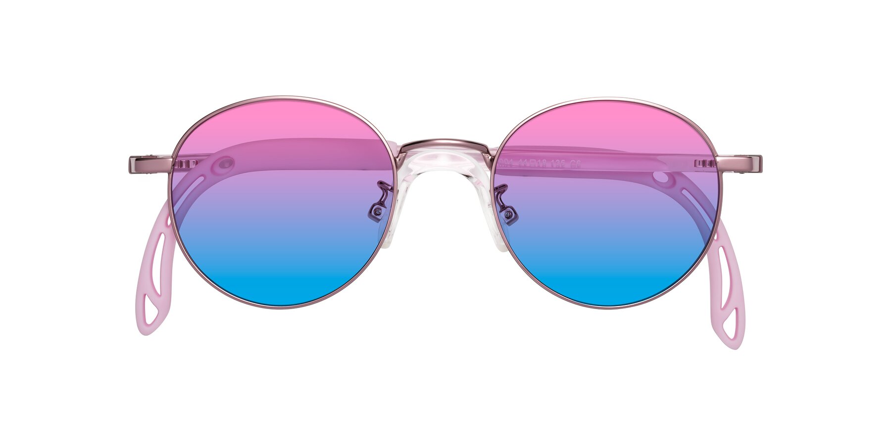 Folded Front of Macaulay in Artist Pink with Pink / Blue Gradient Lenses