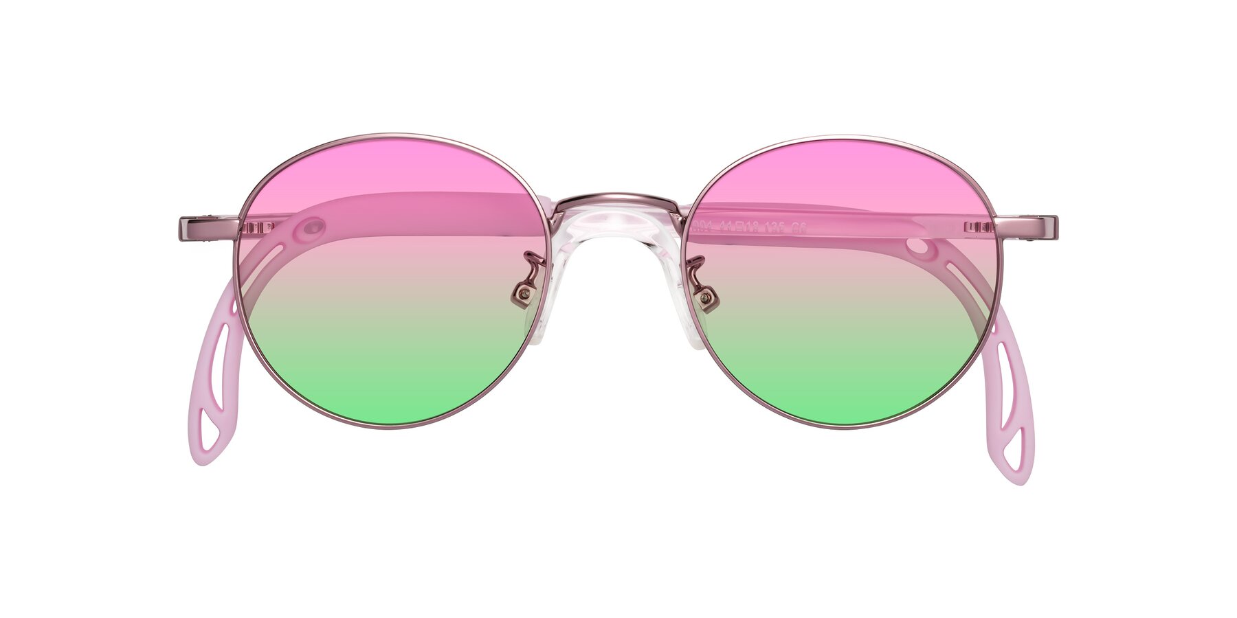 Folded Front of Macaulay in Artist Pink with Pink / Green Gradient Lenses