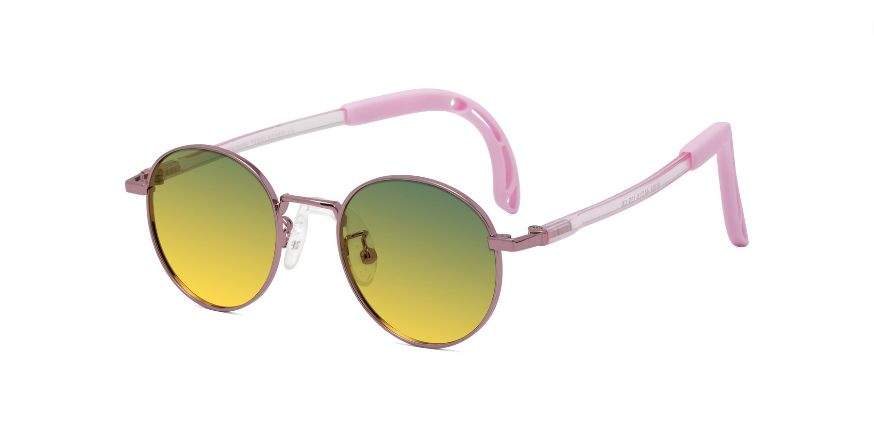 Angle of Macaulay in Artist Pink with Green / Yellow Gradient Lenses