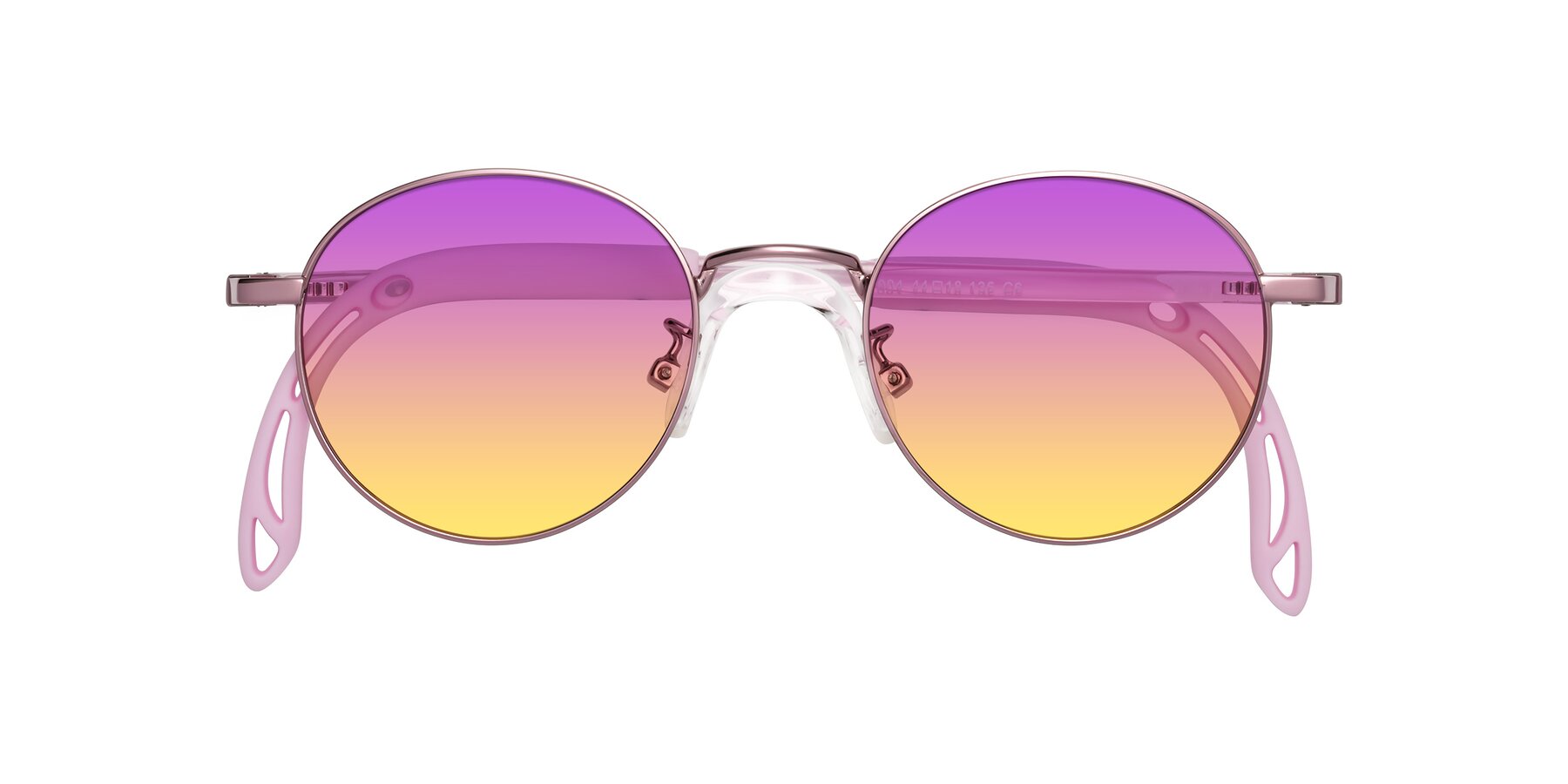 Folded Front of Macaulay in Artist Pink with Purple / Yellow Gradient Lenses