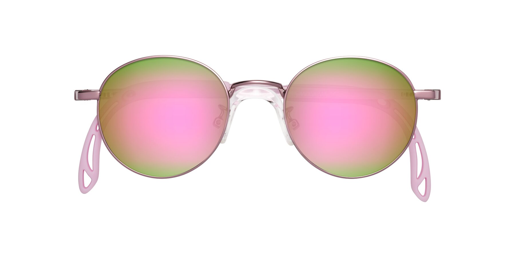 Folded Front of Macaulay in Artist Pink with Pink Mirrored Lenses