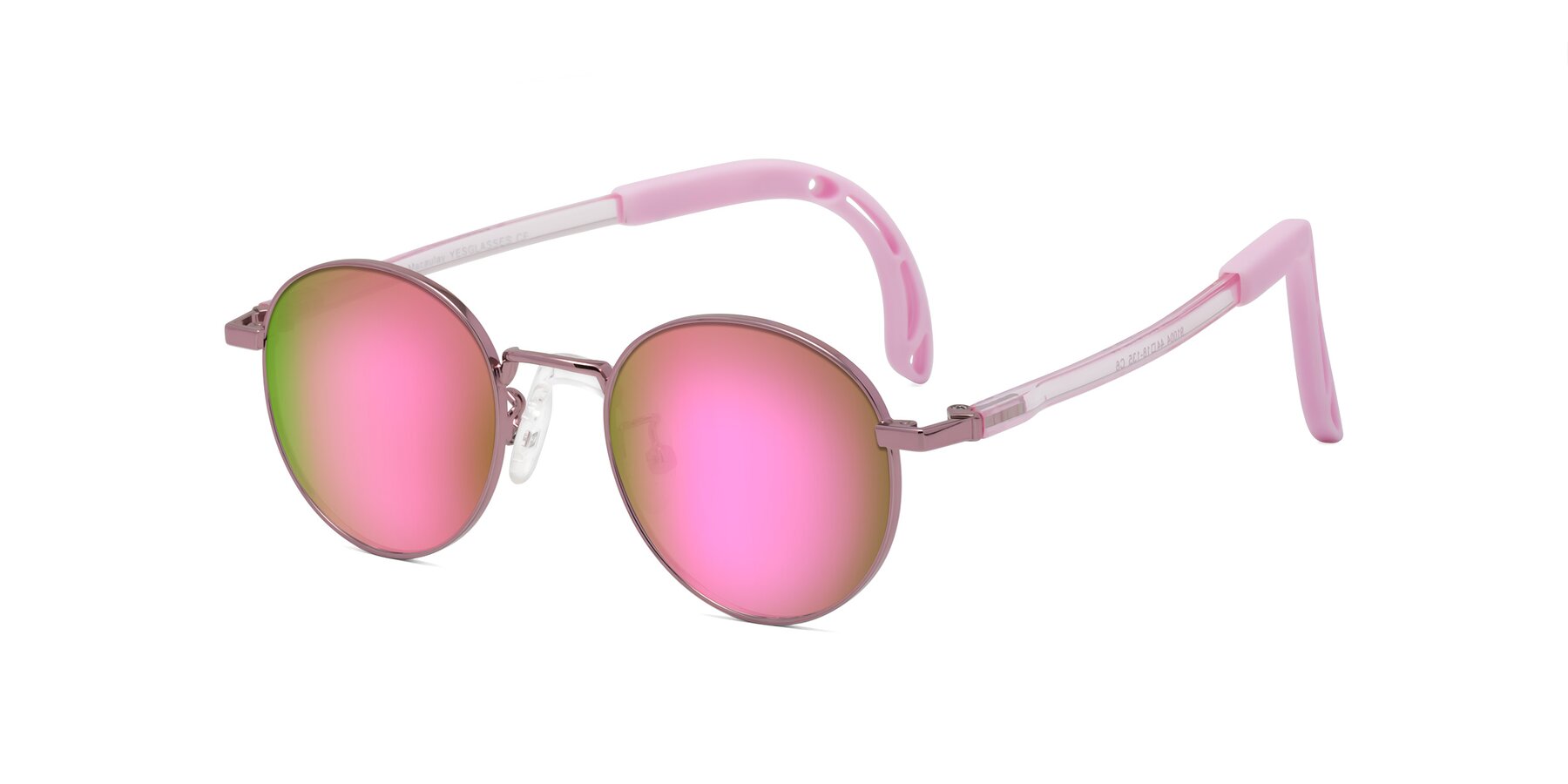 Angle of Macaulay in Artist Pink with Pink Mirrored Lenses