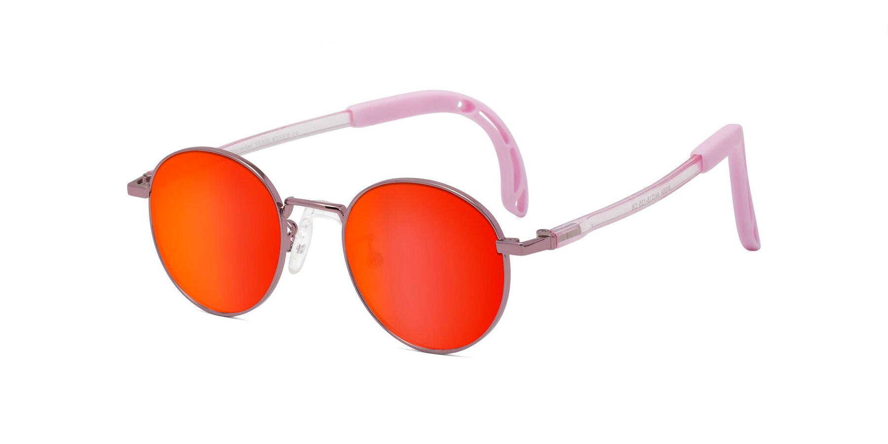 Angle of Macaulay in Artist Pink with Red Gold Mirrored Lenses