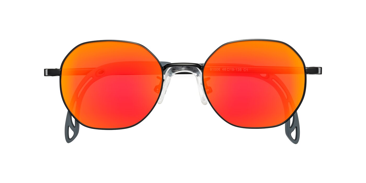 Esther - Ninja Black Flash Mirrored Sunglasses