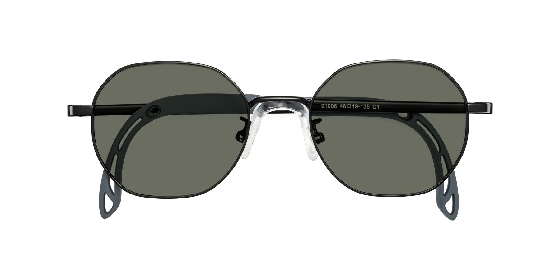 Folded Front of Esther in Ninja Black with Gray Polarized Lenses