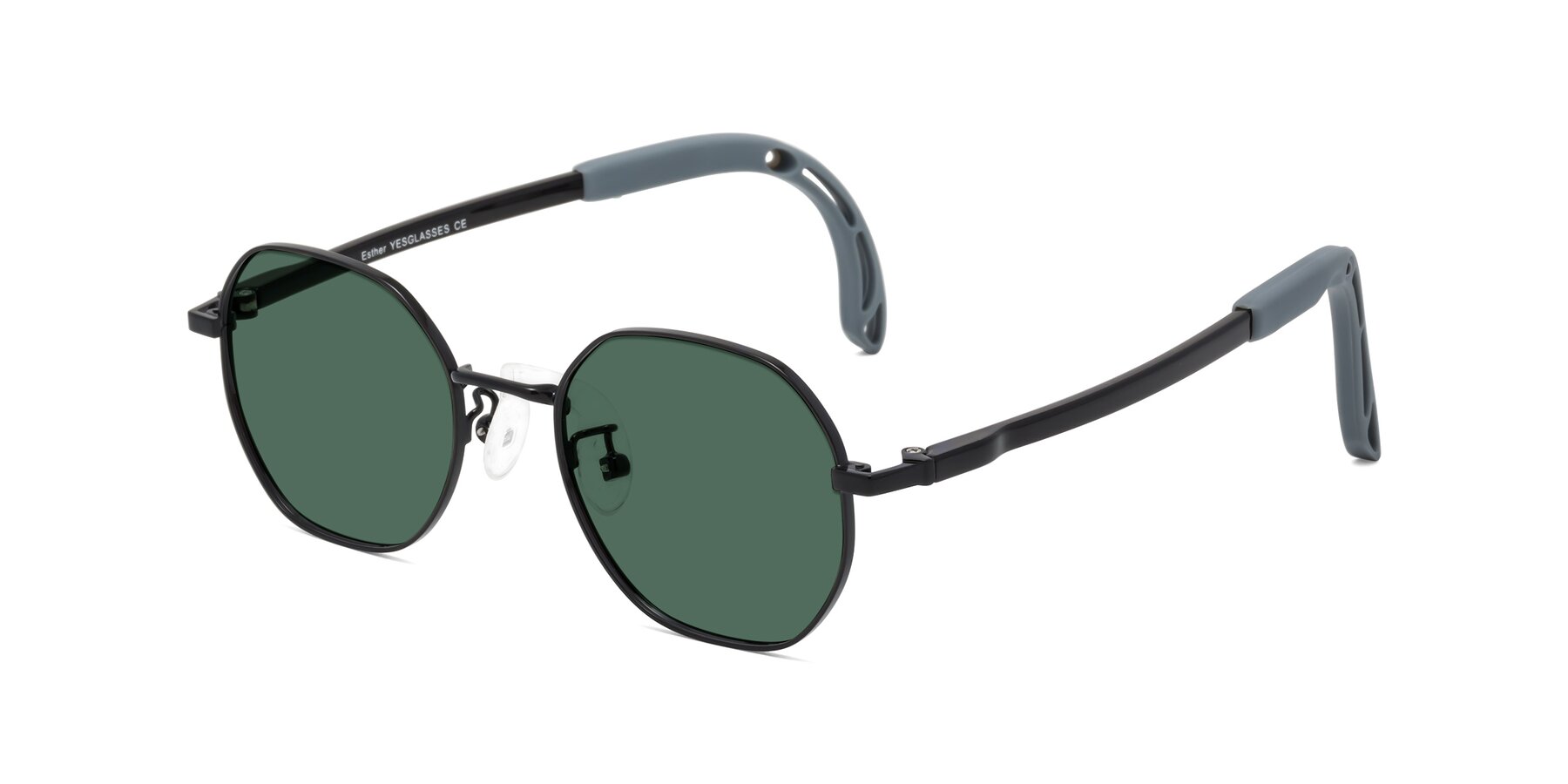 Angle of Esther in Ninja Black with Green Polarized Lenses