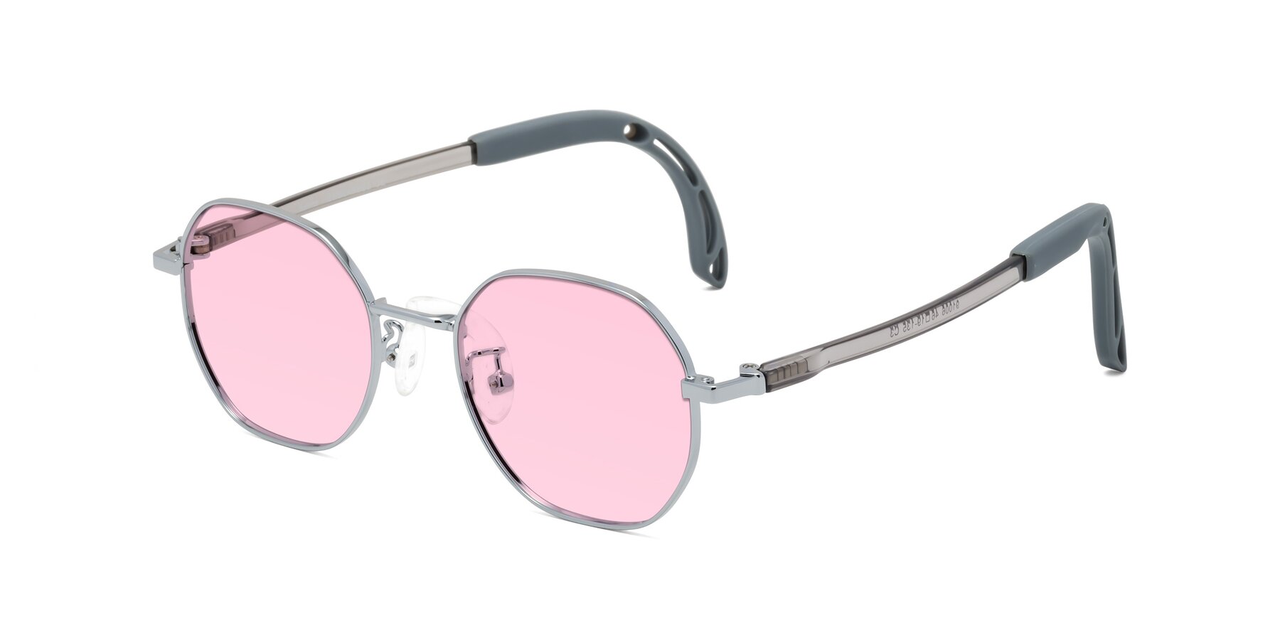 Angle of Esther in Knight Silver with Light Pink Tinted Lenses