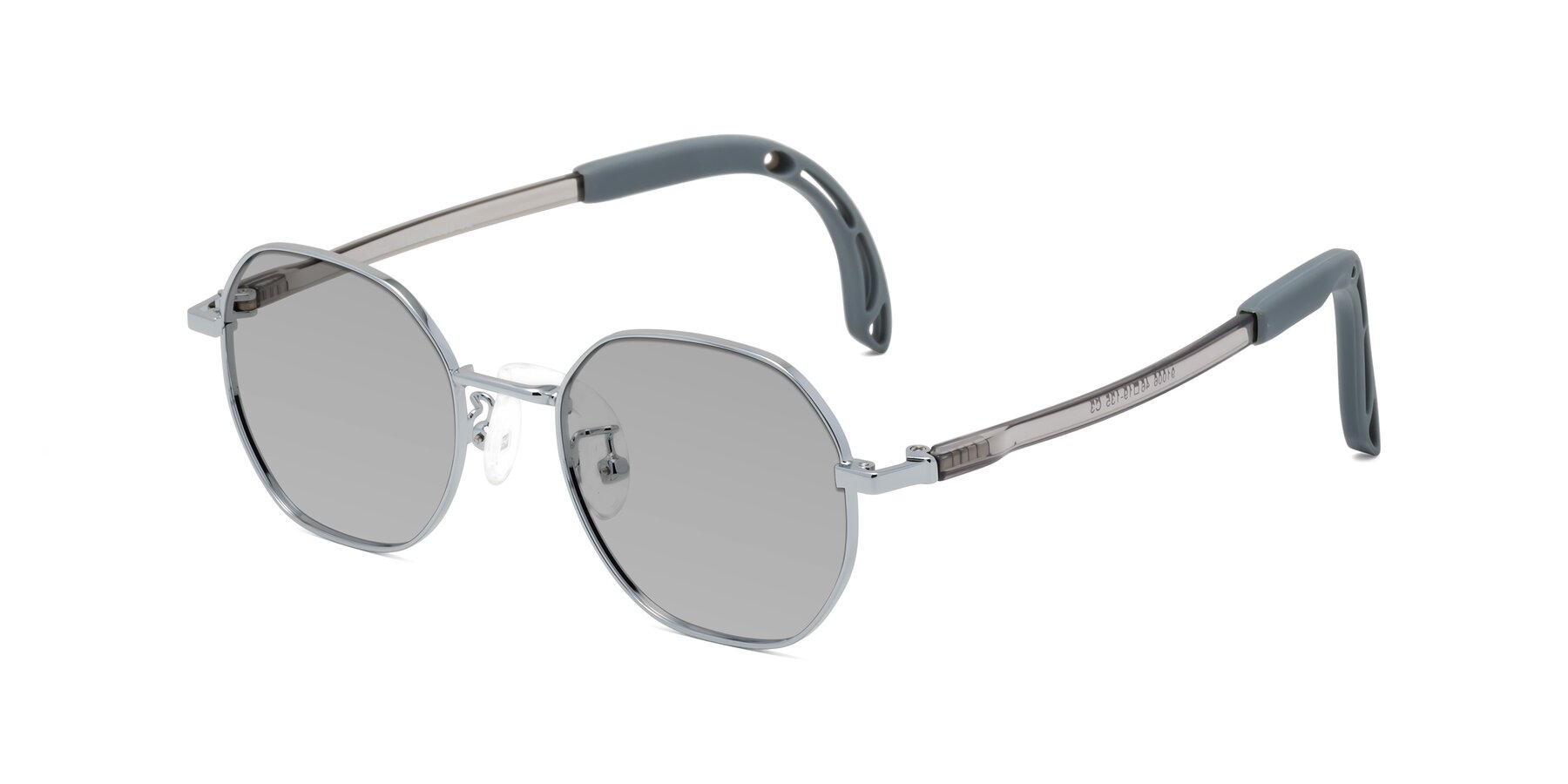 Angle of Esther in Knight Silver with Light Gray Tinted Lenses