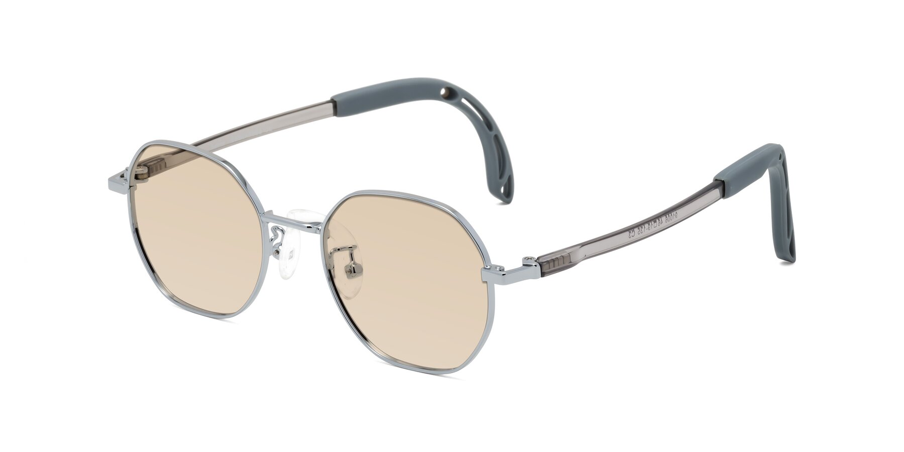 Angle of Esther in Knight Silver with Light Brown Tinted Lenses