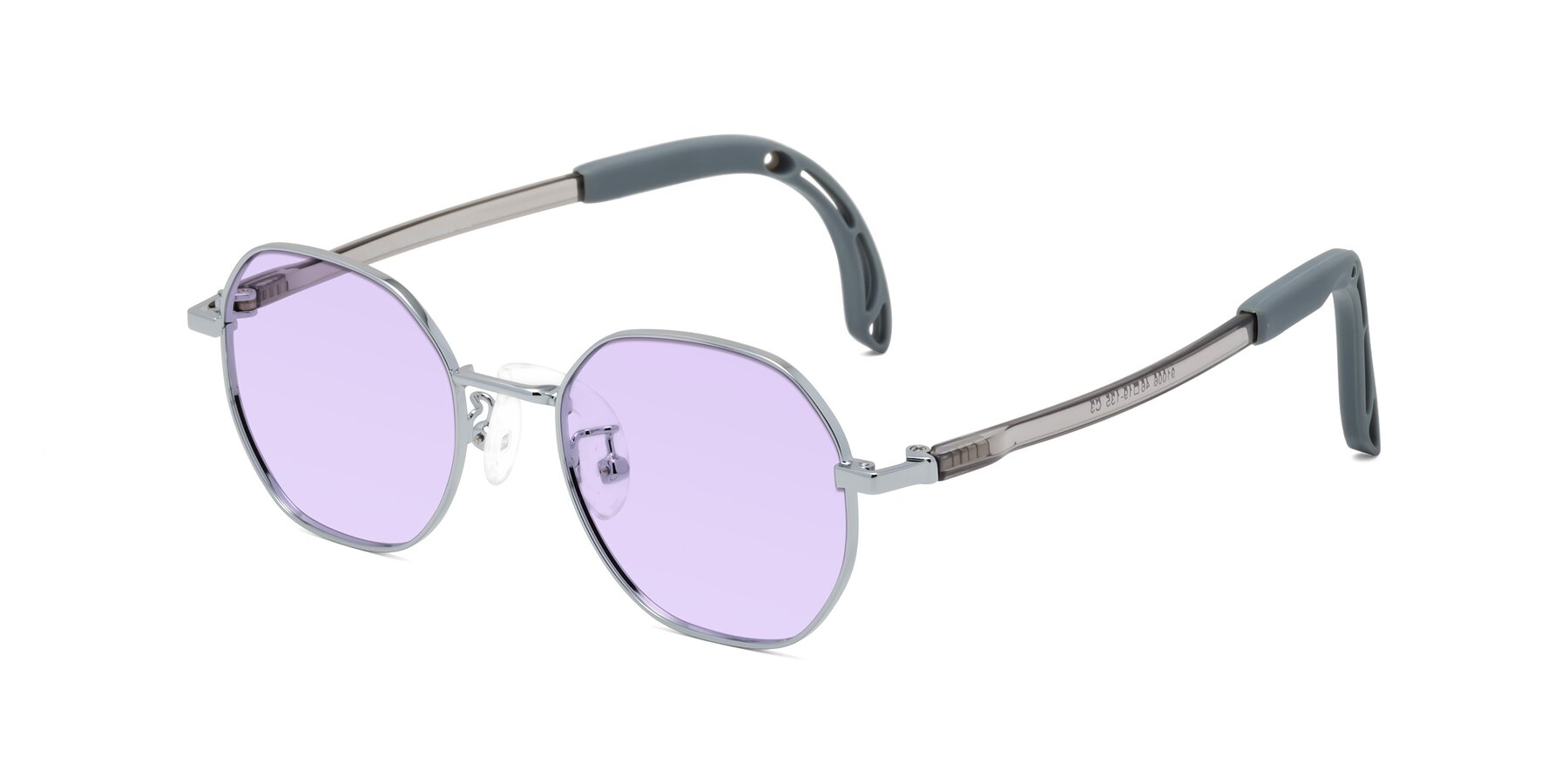 Angle of Esther in Knight Silver with Light Purple Tinted Lenses