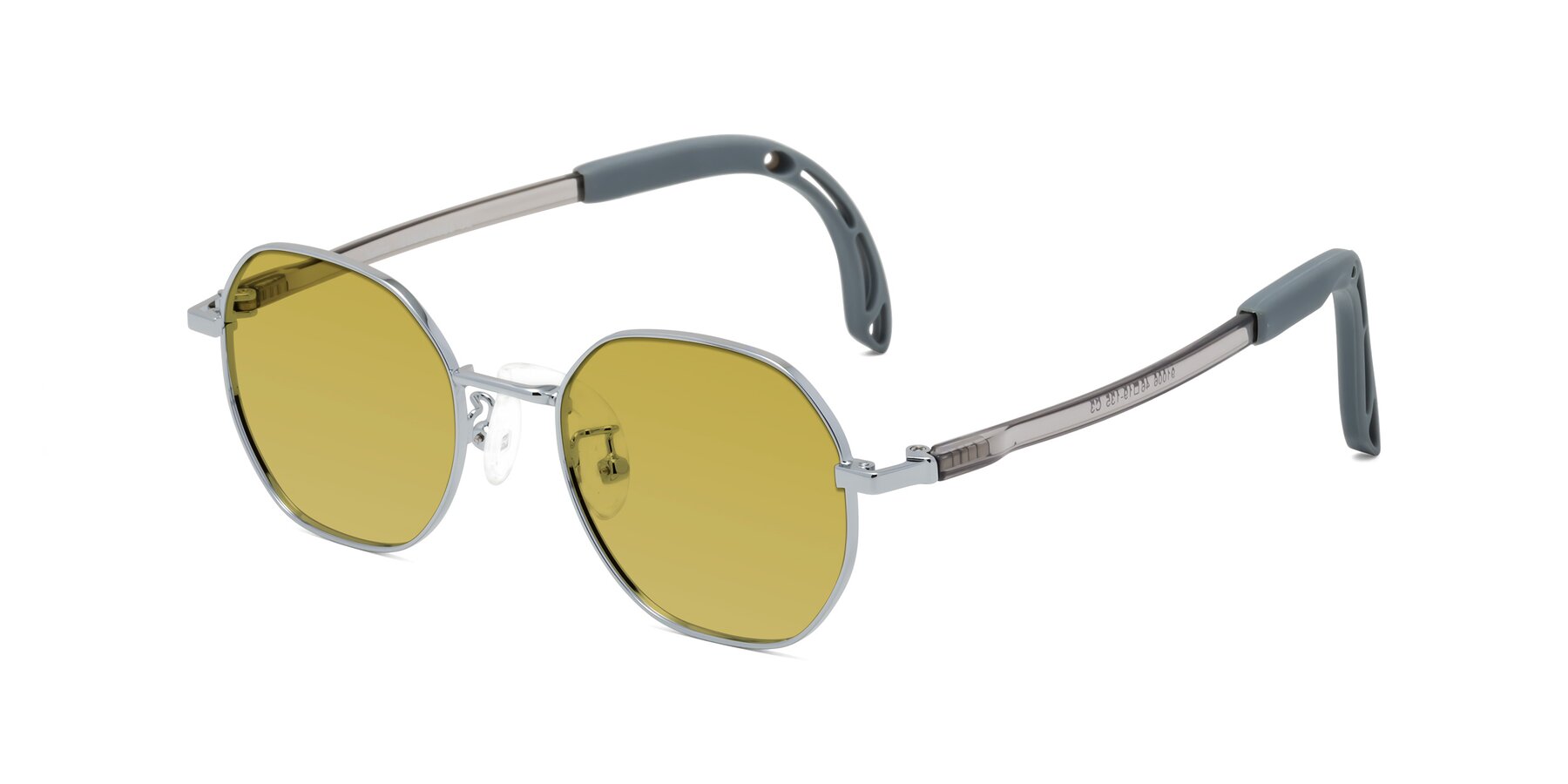 Angle of Esther in Knight Silver with Champagne Tinted Lenses