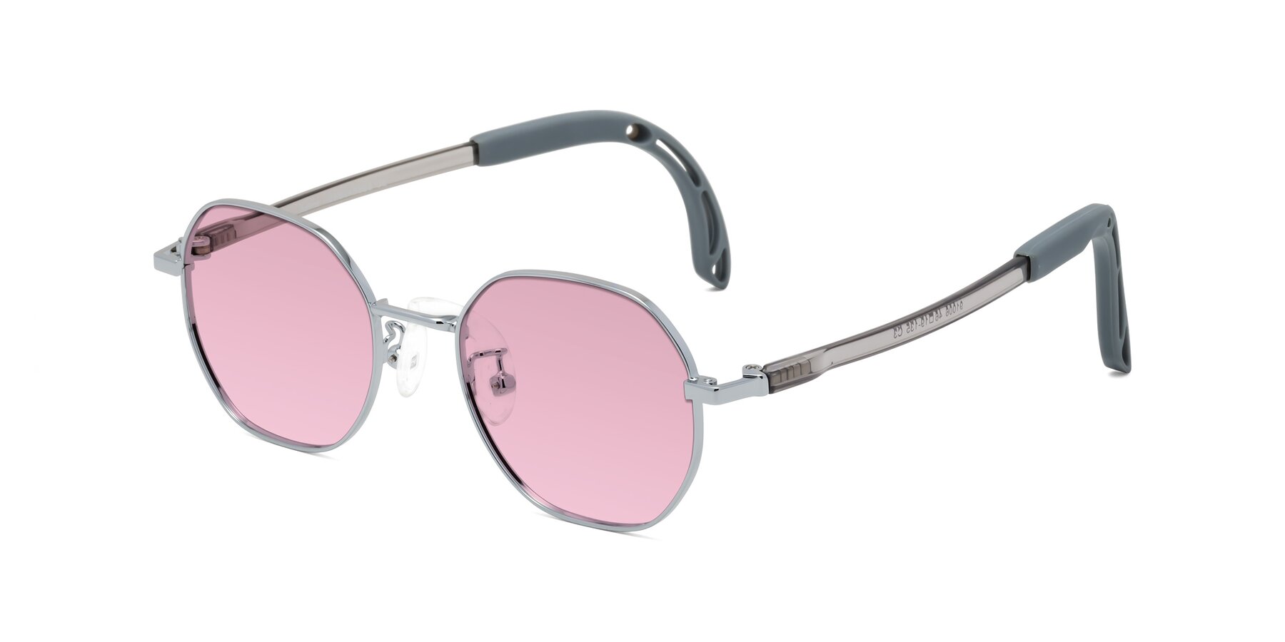 Angle of Esther in Knight Silver with Light Wine Tinted Lenses