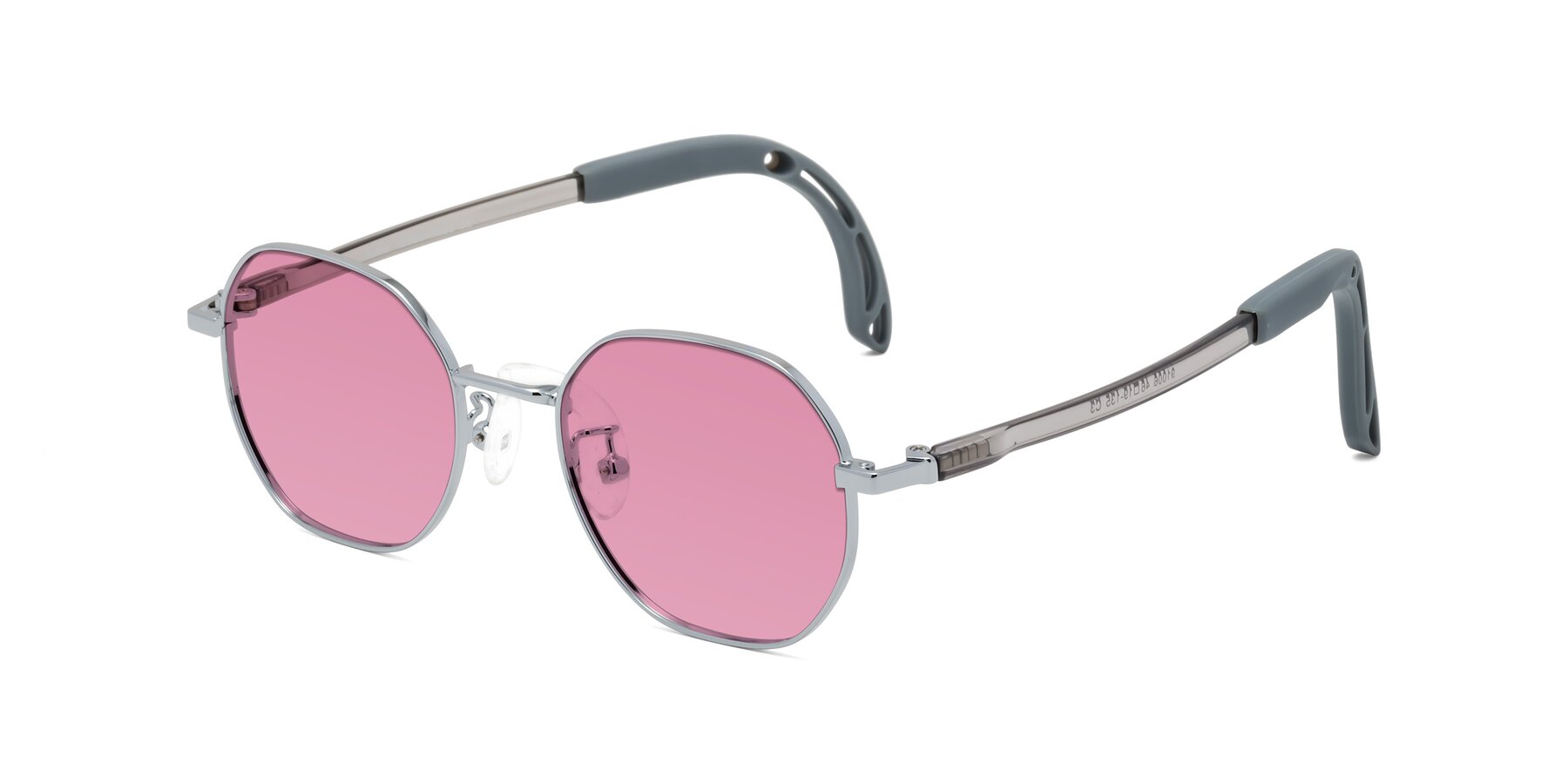 Angle of Esther in Knight Silver with Medium Wine Tinted Lenses