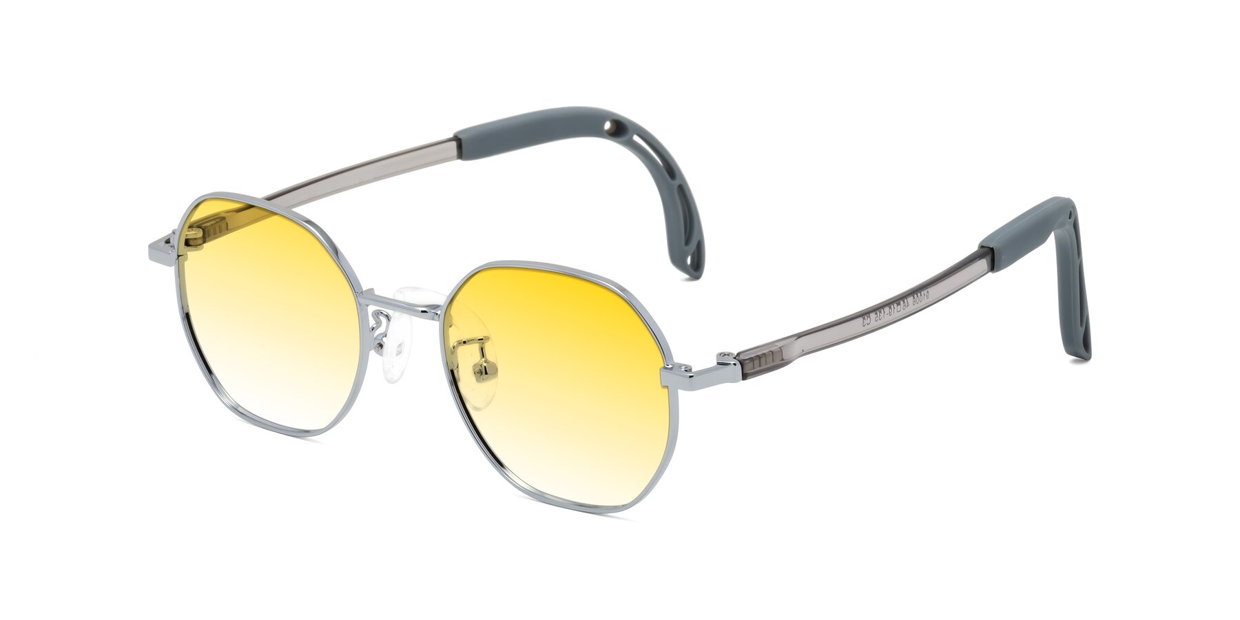 Angle of Esther in Knight Silver with Yellow Gradient Lenses