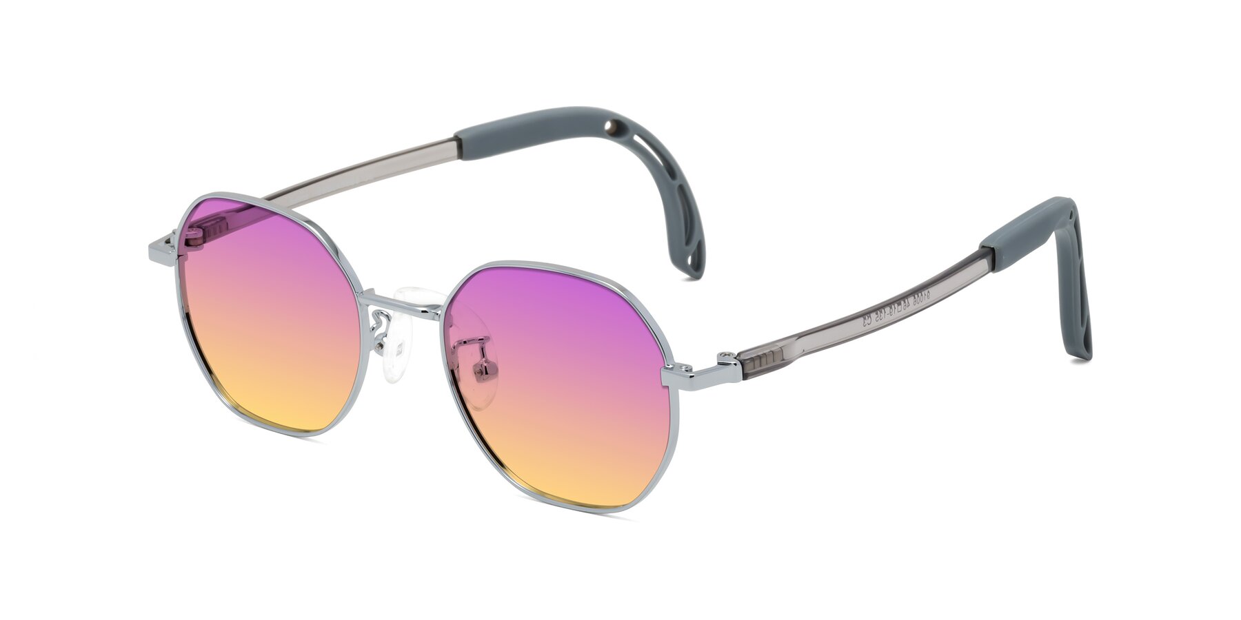 Angle of Esther in Knight Silver with Purple / Yellow Gradient Lenses