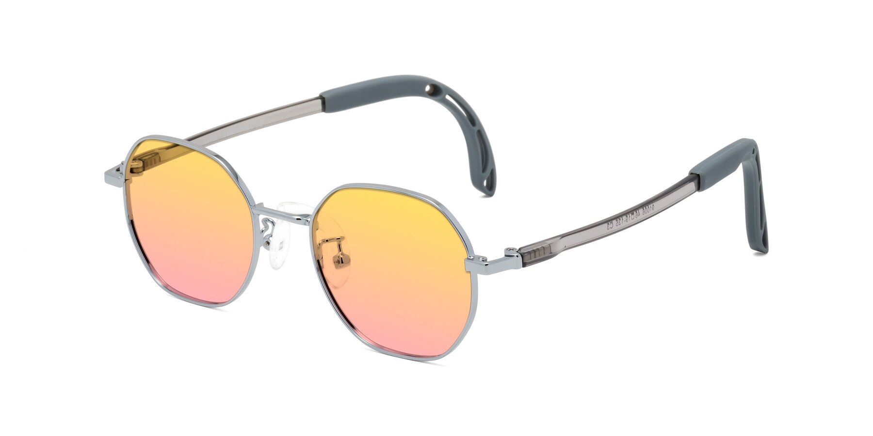 Angle of Esther in Knight Silver with Yellow / Pink Gradient Lenses