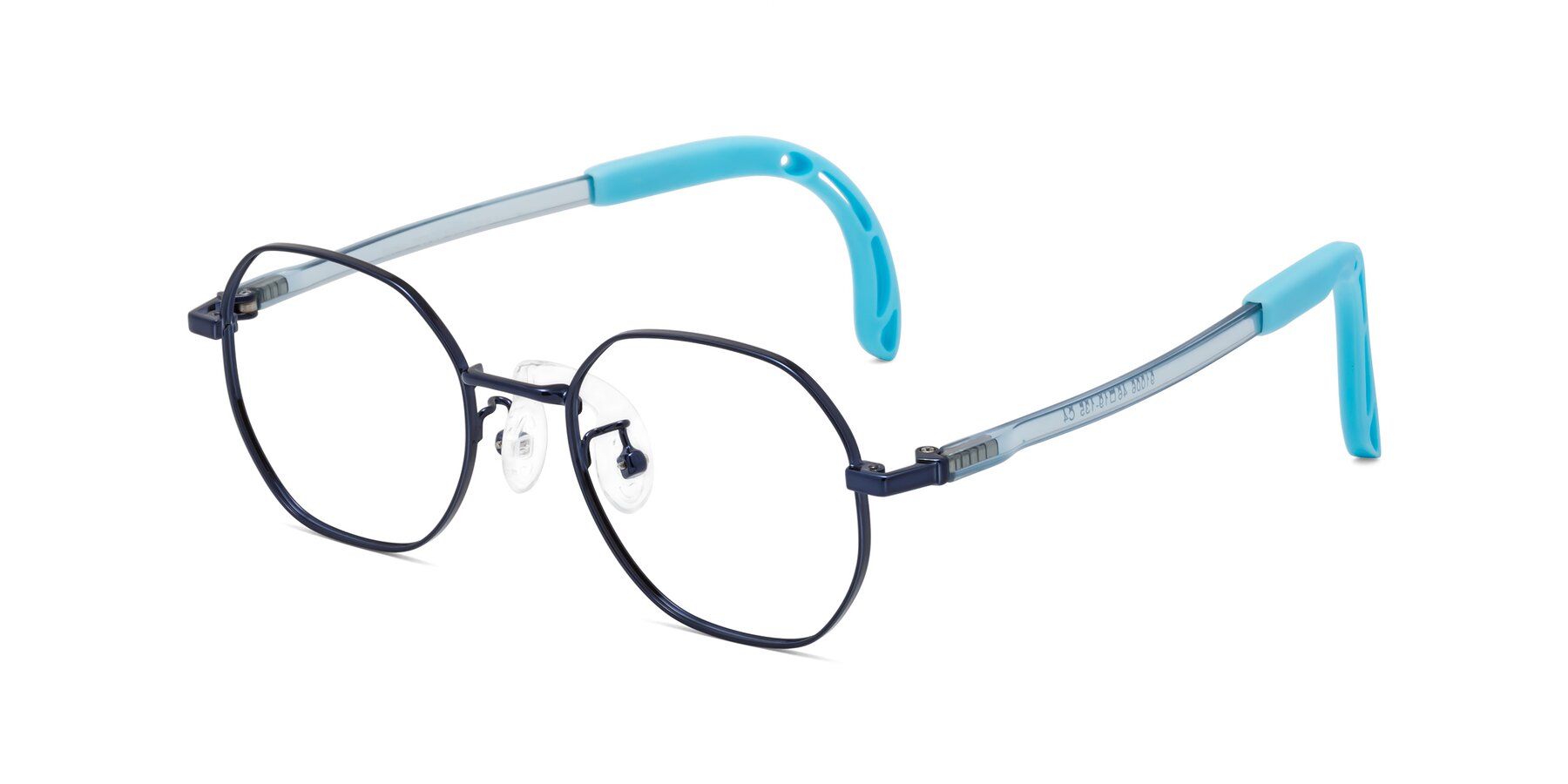 Angle of Esther in Sailor Blue with Clear Eyeglass Lenses